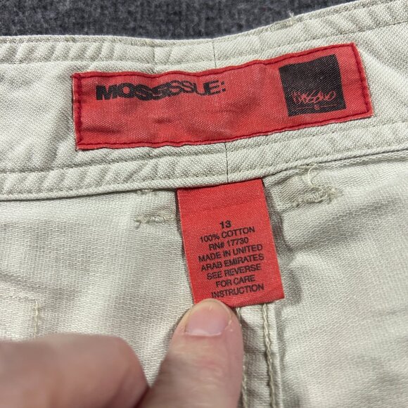 Vintage Y2K Mossimo Mini Micro Khaki Brown Low Rise Shorts Short Sz 13 NWT - Picture 7 of 16